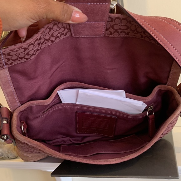 Coach rare y2k mauve monogram signature jacquard soho shoulder bag - Picture 7 of 9